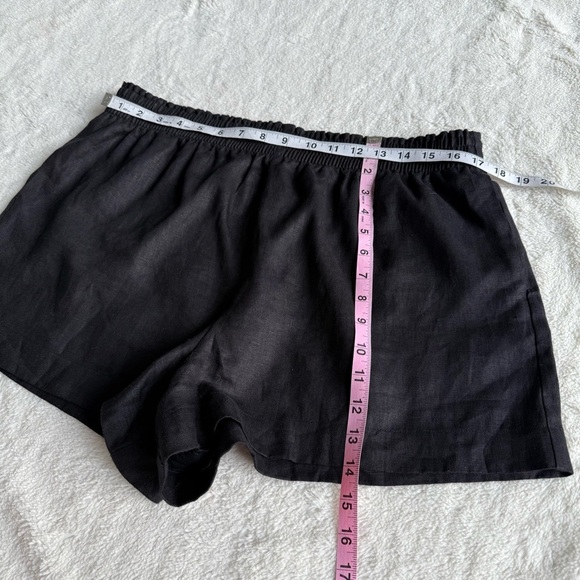 Reformation NWOT Linen Black Waistband Shorts XL - Picture 5 of 9